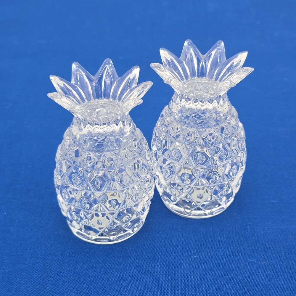 Shannon Crystal 24% Lead Crystal Pineapple Salt and Pepper Shaker Set